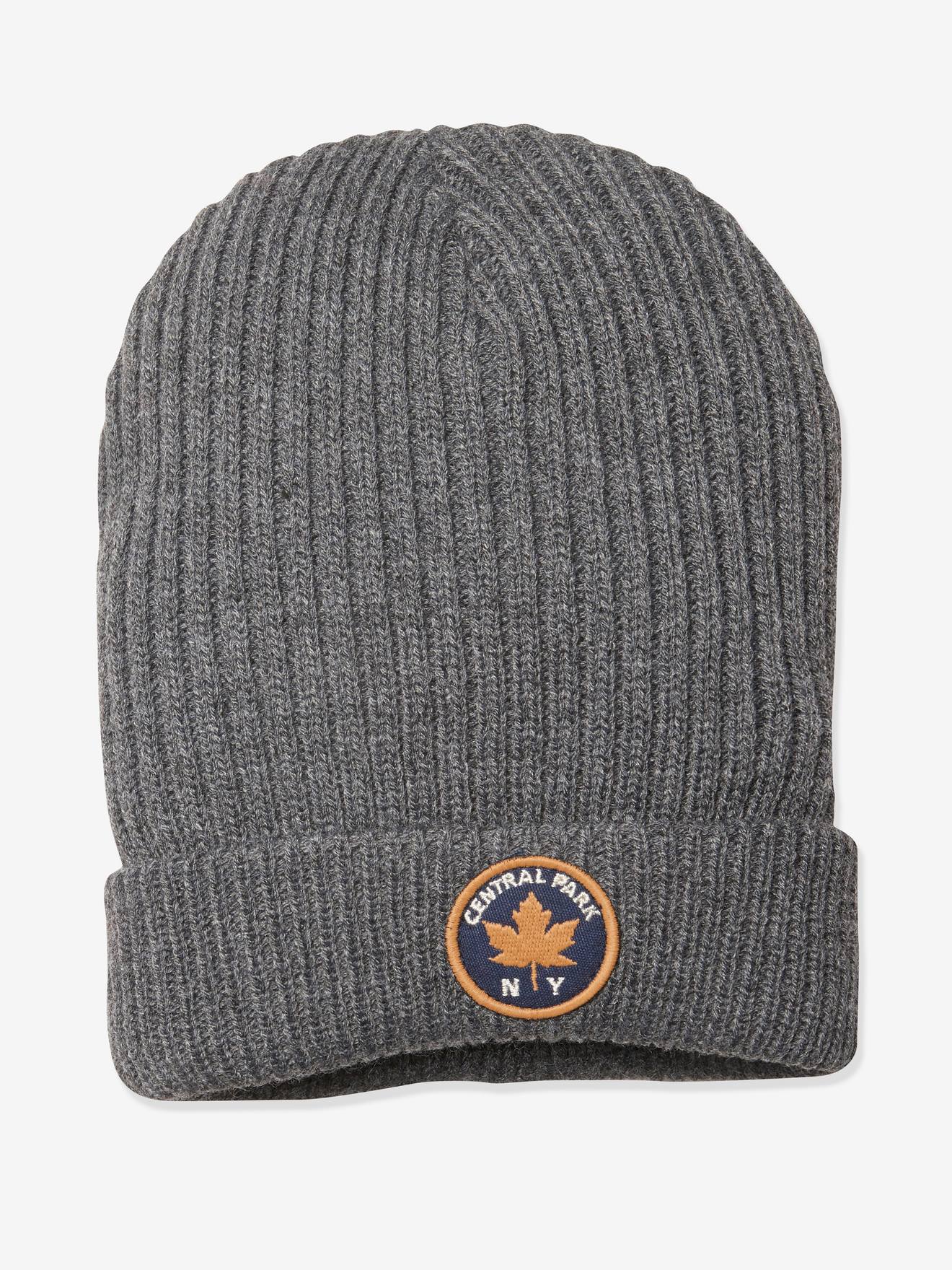 Bonnet garçon esprit skateur gris chiné