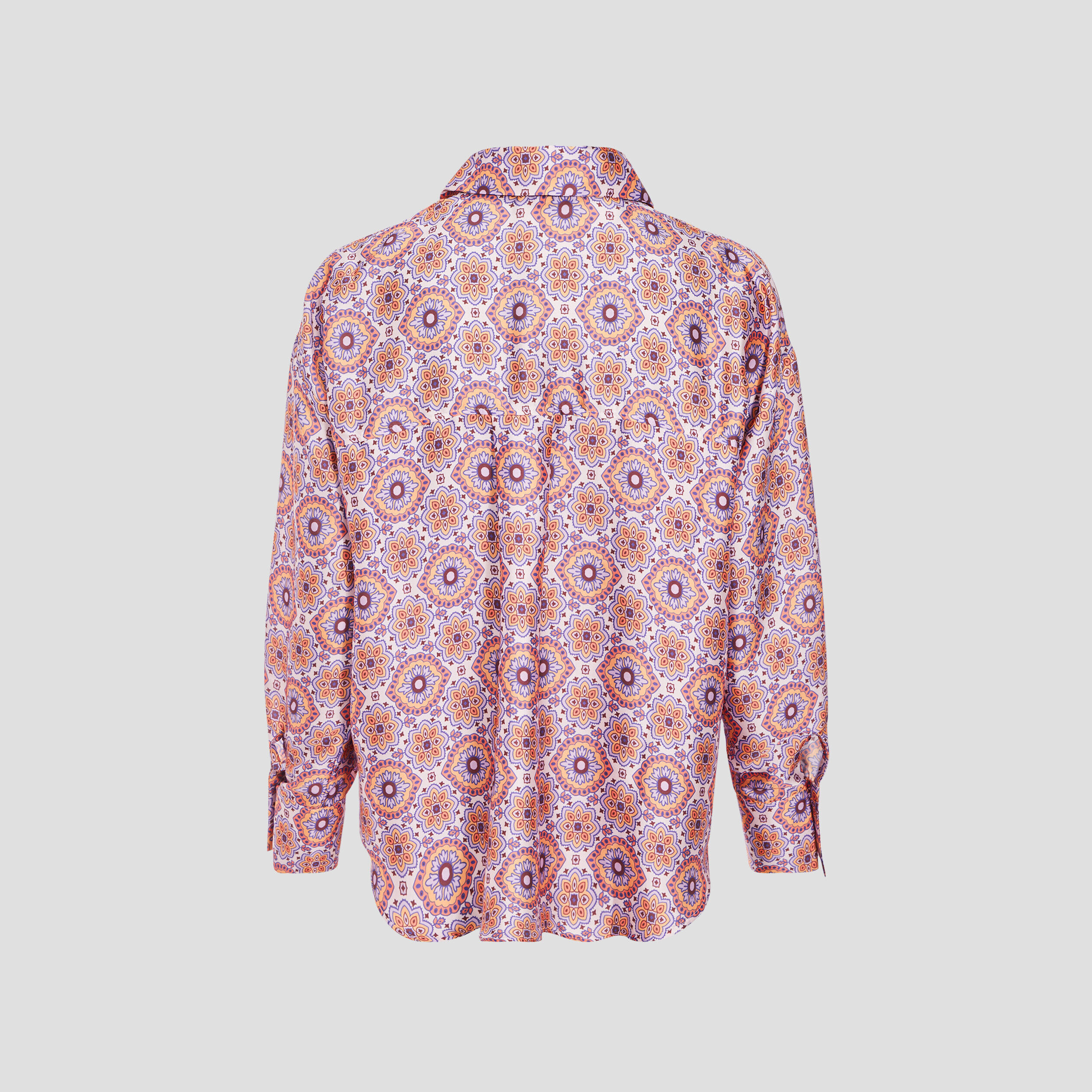 Chemise manches longues satin mauve femme | Cache Cache