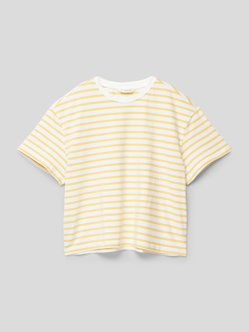 T-Shirt mit Streifenmuster Modell 'doha' in hellgelb