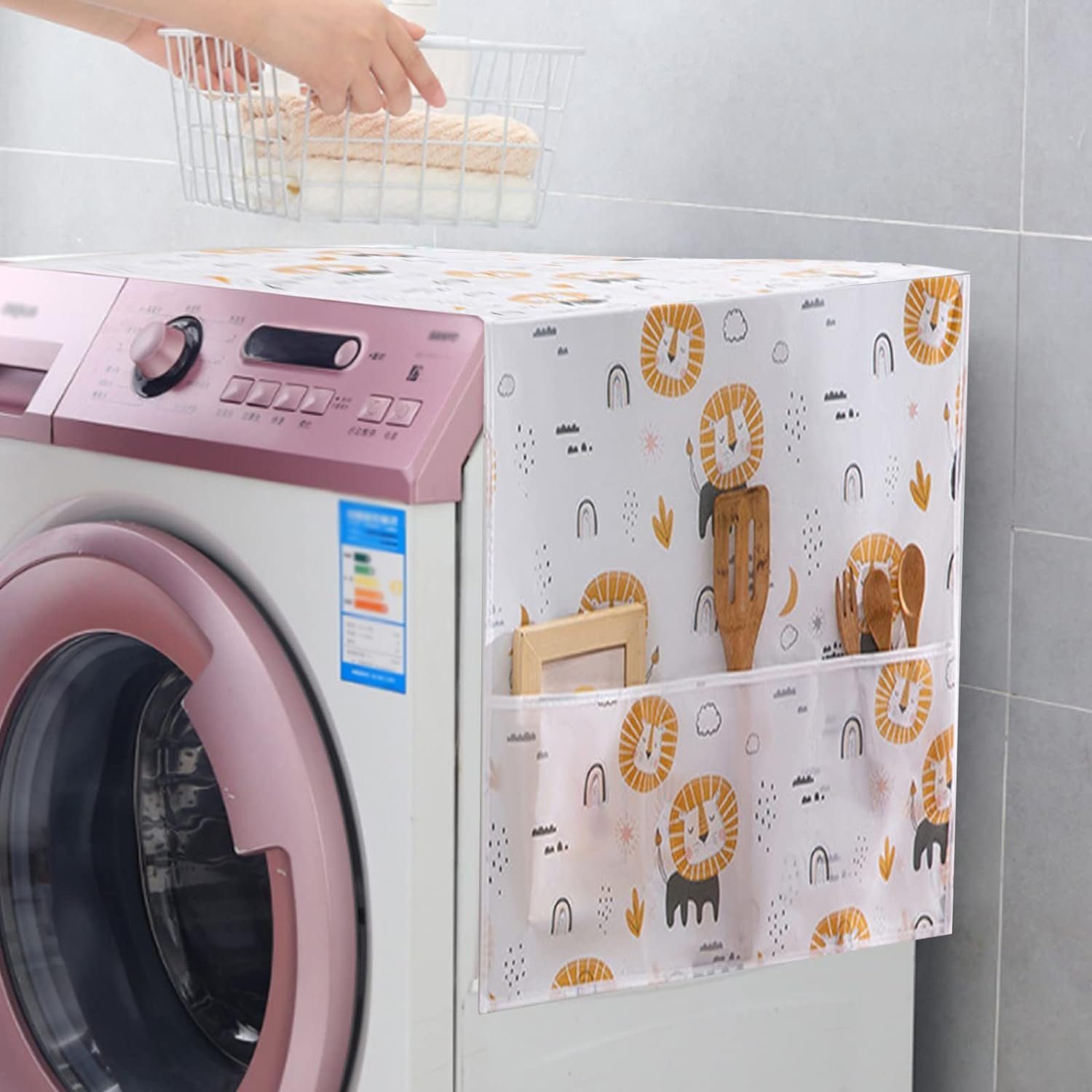FELIXLEO Wäschespinne-Schutzhülle Staubschutz Kühlschränke mit Aufbewahrungstasche 130*55 cm 2 Stück