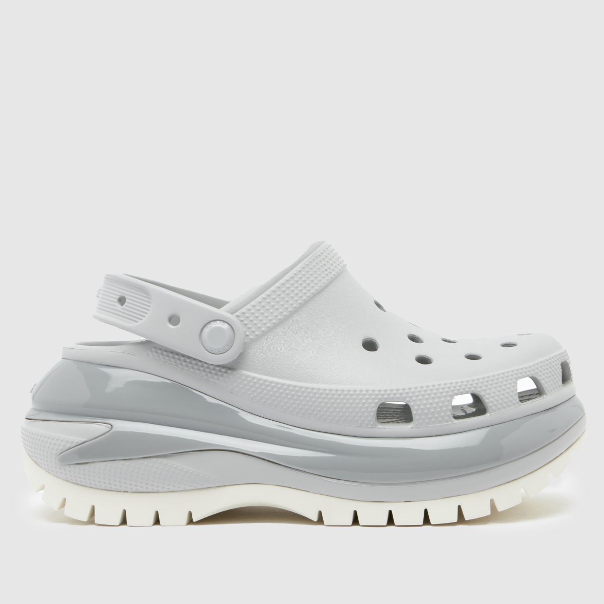 Crocs Mega Crush klumpa szandál világosszürke színben