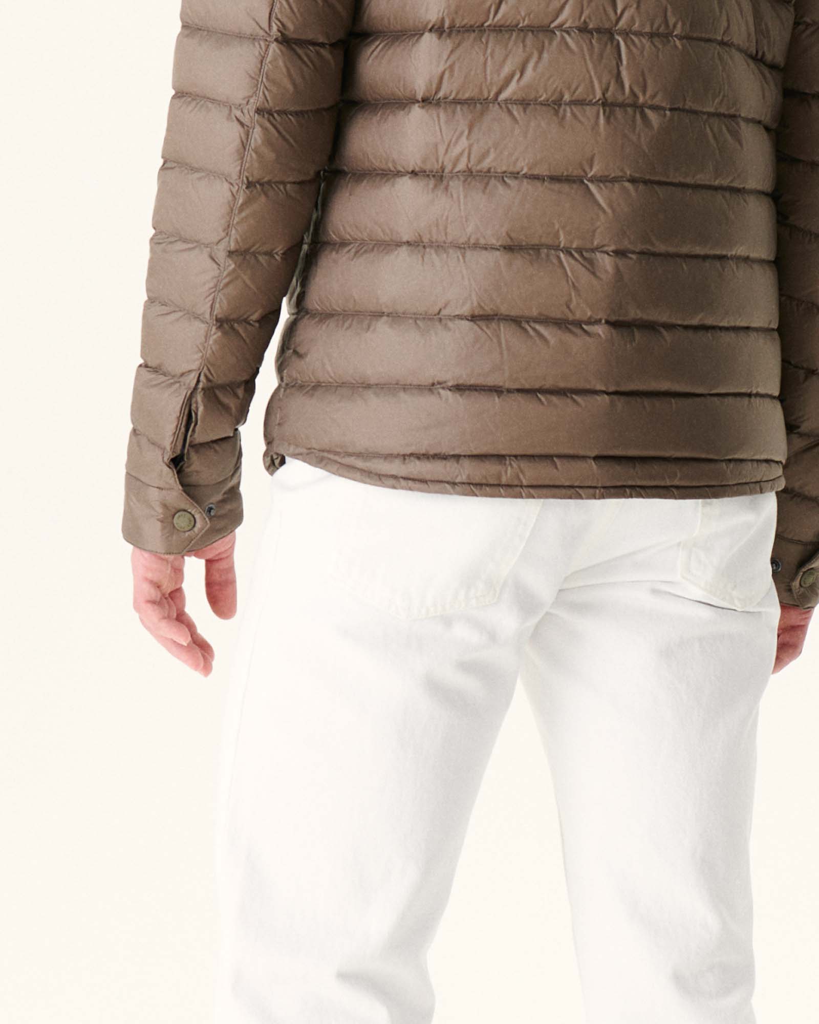 Doudoune légère col chemise Taupe Cris