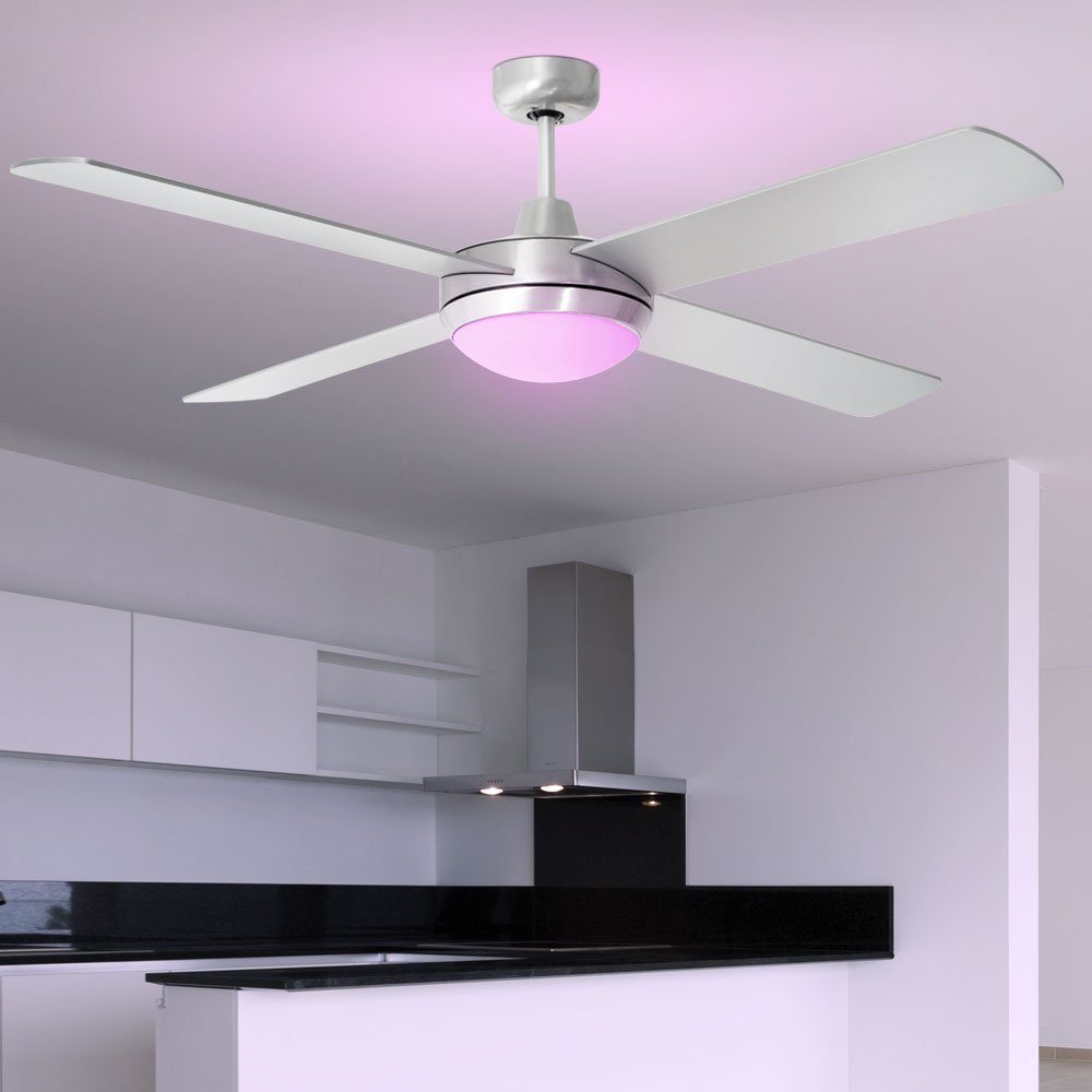 etc-shop Deckenventilator, Smart RGB LED Decken Ventilator FERNBEDIENUNG Timer Luft