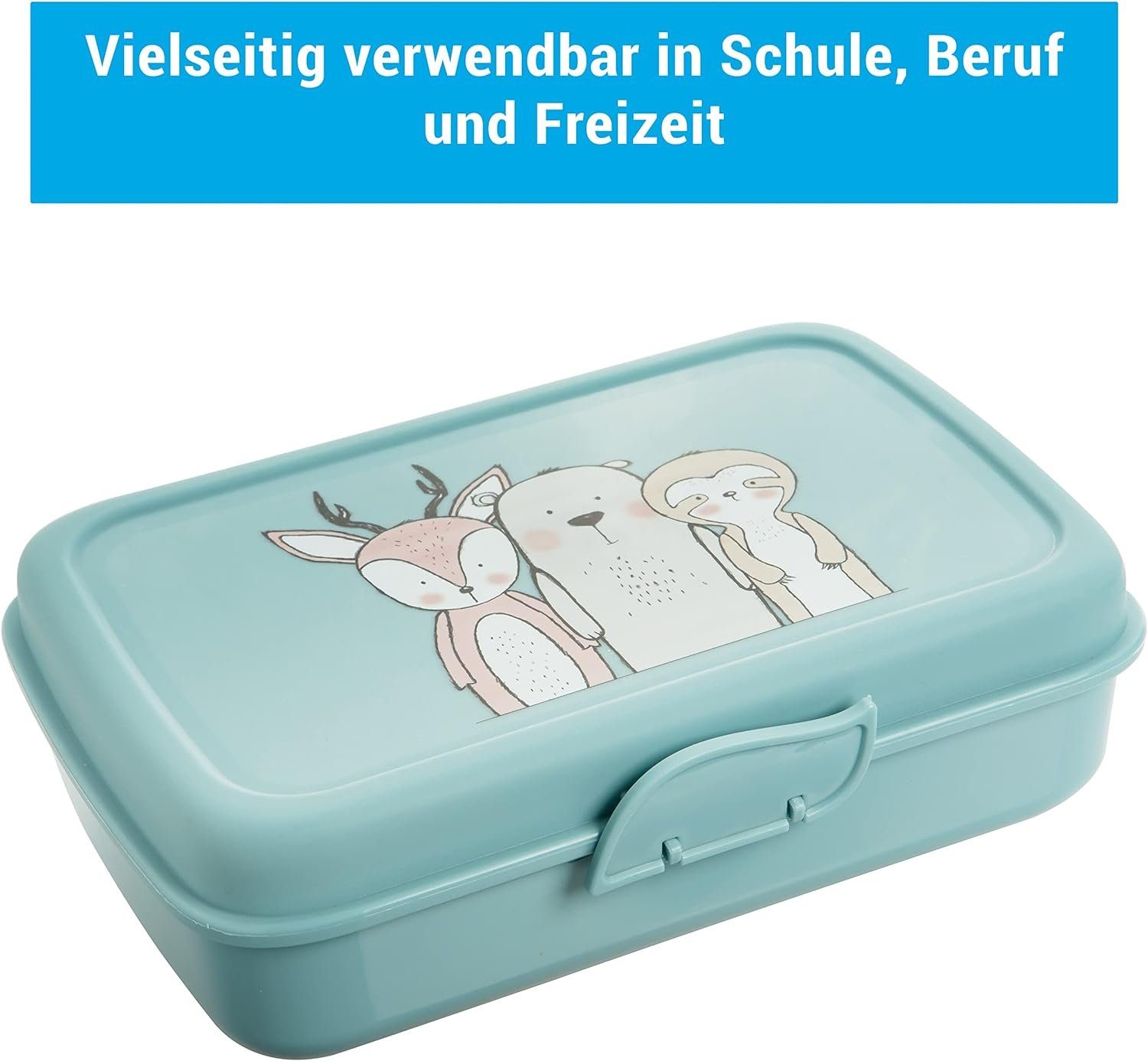 2friends Lunchbox 3er Set Brotdosen Lunchbox Kinder mit Trennfächern, Kunststoff, (21 cm x 13 cm x7 cm), Brotdose Kinder mit Fächern 3 Farben mint/weiß/rosa