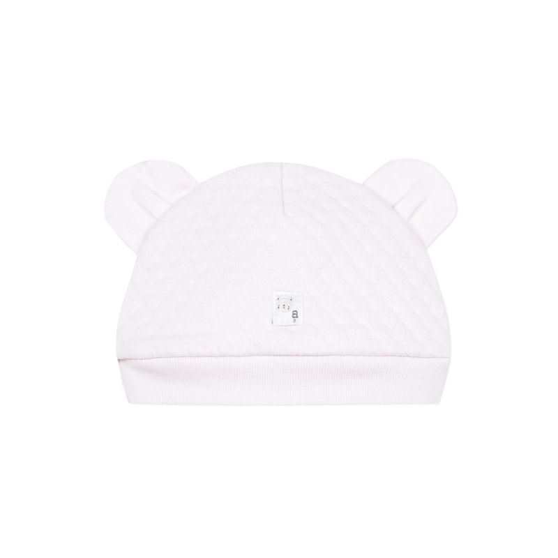 Bonnet oreilles d'ours matelassé rose naissance Absorba