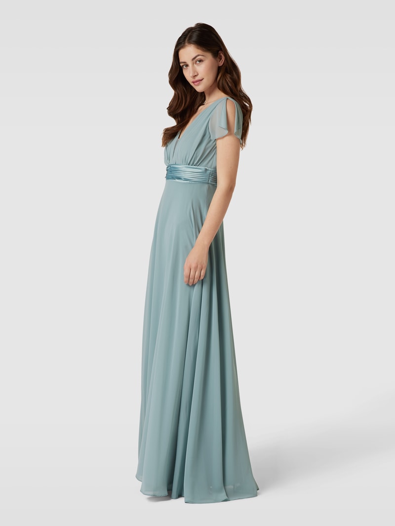 Abendkleid mit Flügelärmeln in schilf