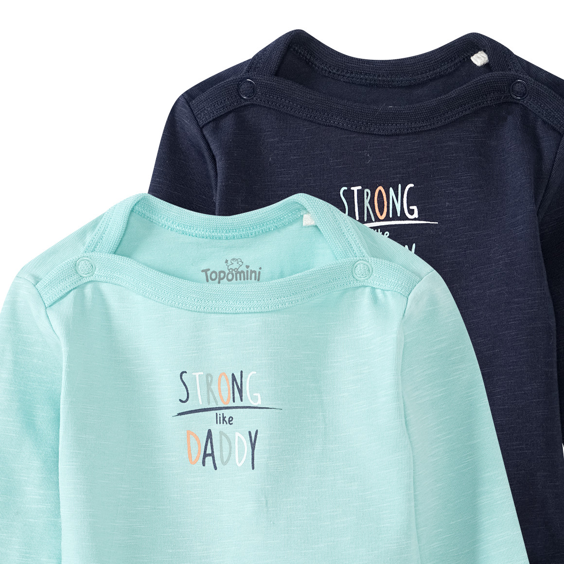 2 Baby Langarmbodys mit Schriftzug