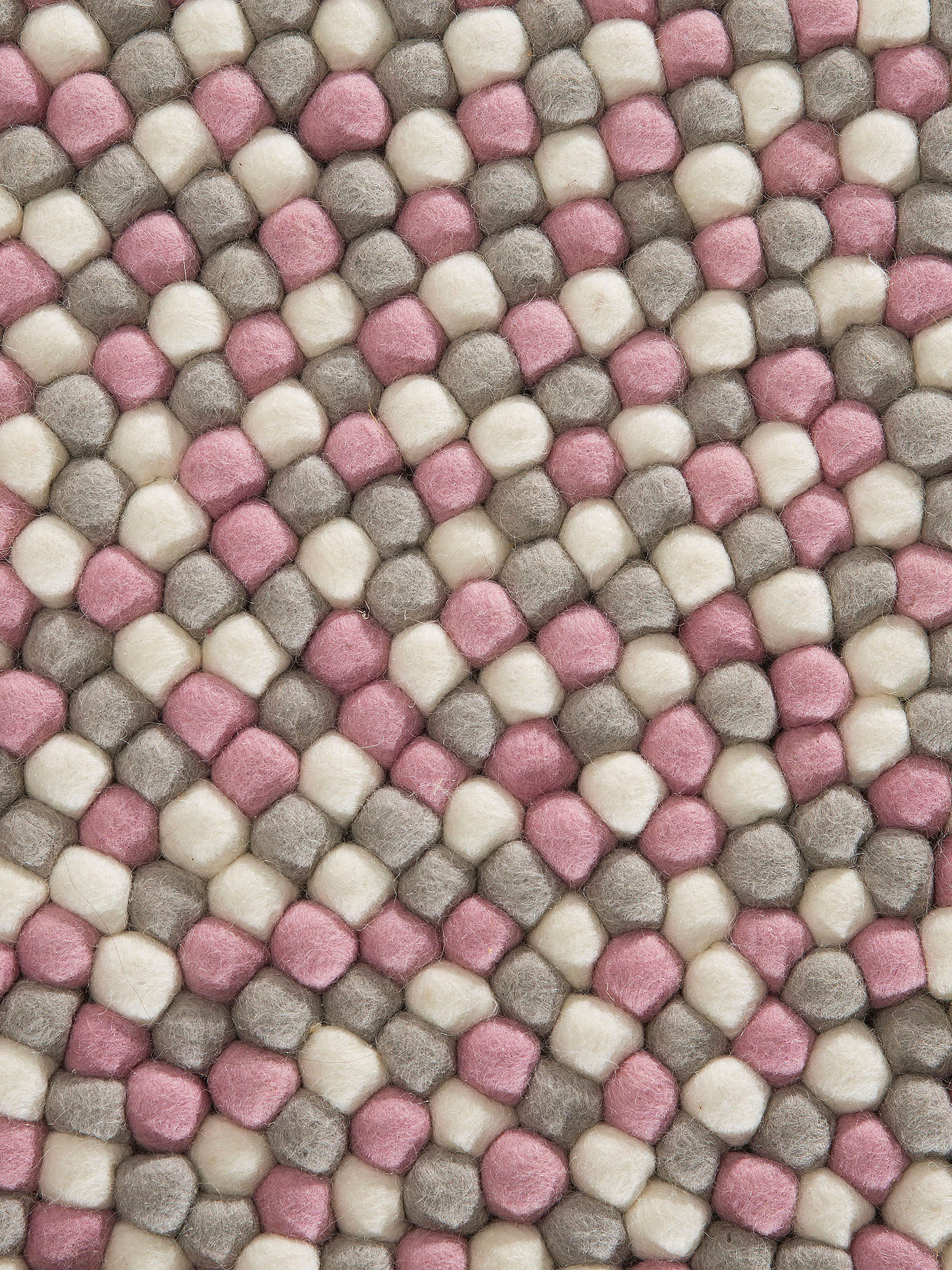Smedby Filzkugel-Teppich, Rose