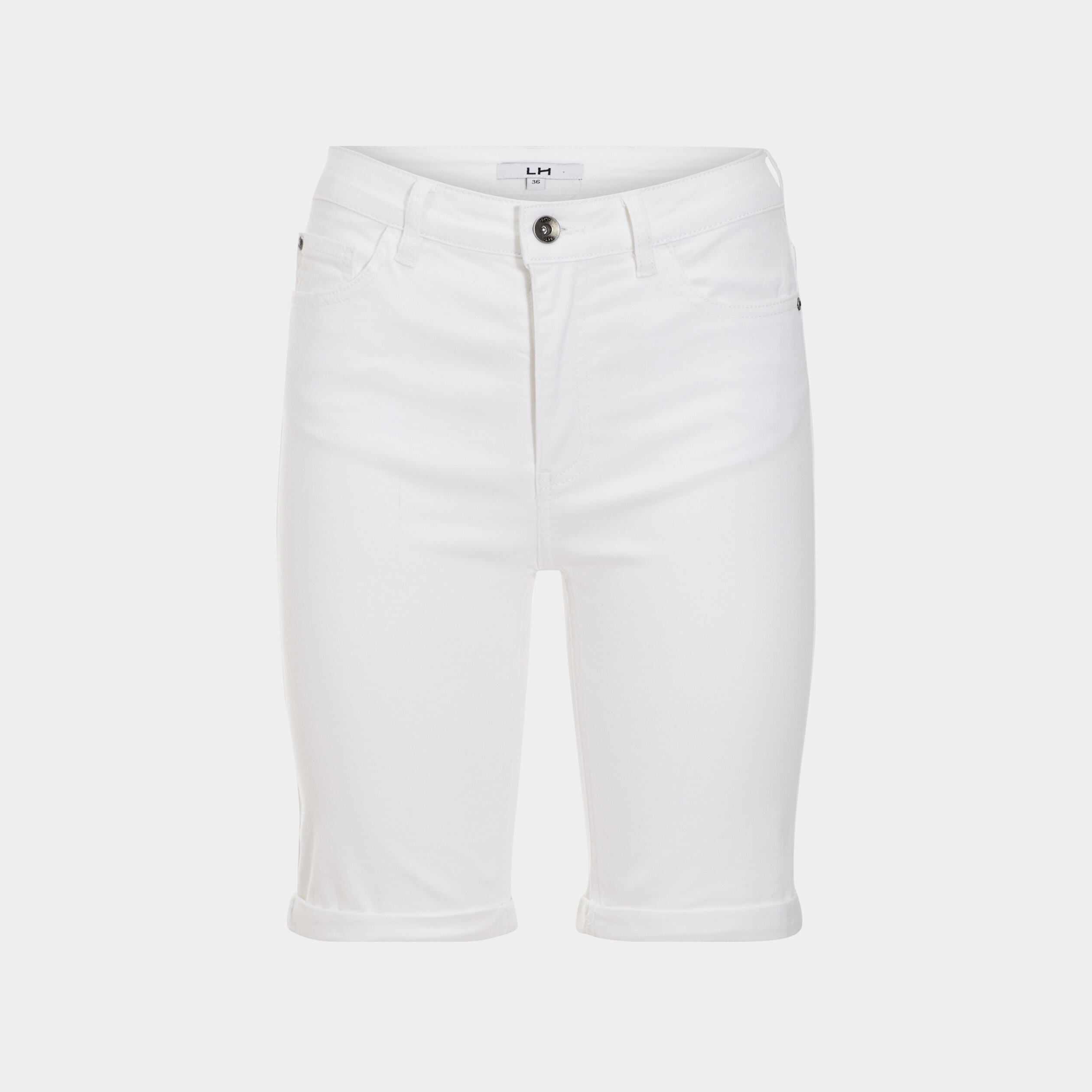Bermuda slim 5 poches blanc femme | La Halle