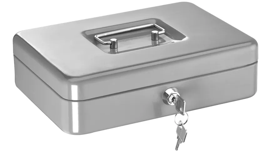 ALCO Geldkassette mit Griff 19,5x15,5x7cm silber