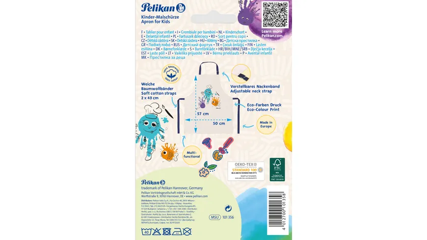 Pelikan Kinder-Malschürze Motiv Happy