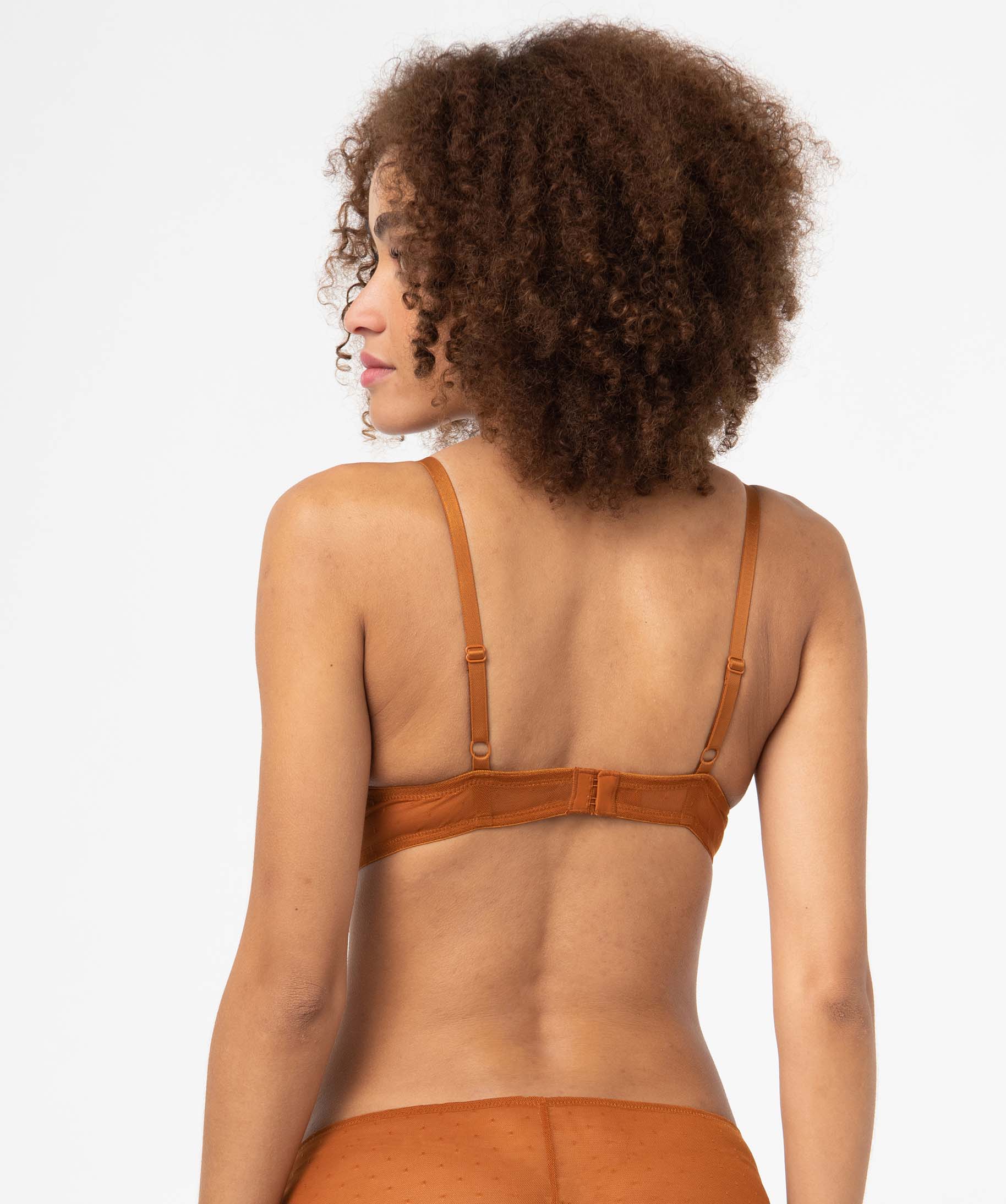 Soutien-gorge corbeille en dentelle à armatures femme marron | GEMO