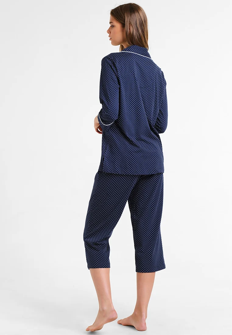 Conjunto clásico de cuello con muesca y mangas Heritage de Lauren Ralph Lauren - Pijamas