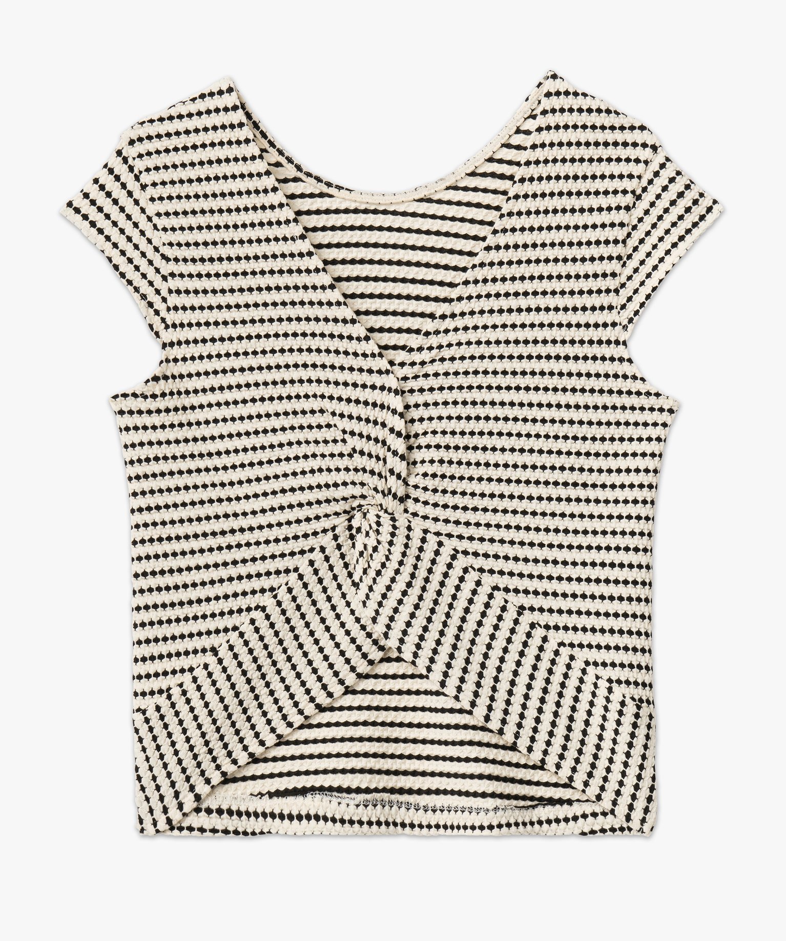 Tee-shirt à manches courtes avec dos fantaisie femme ecru | GEMO