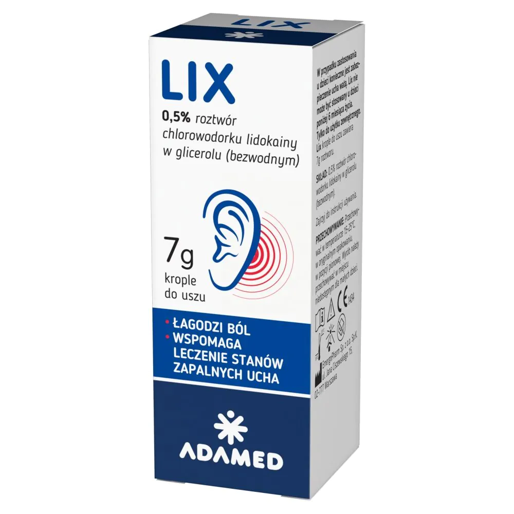 Lix 0,5% διάλυμα υδροχλωρικής λιδοκαΐνης, ωτικές σταγόνες