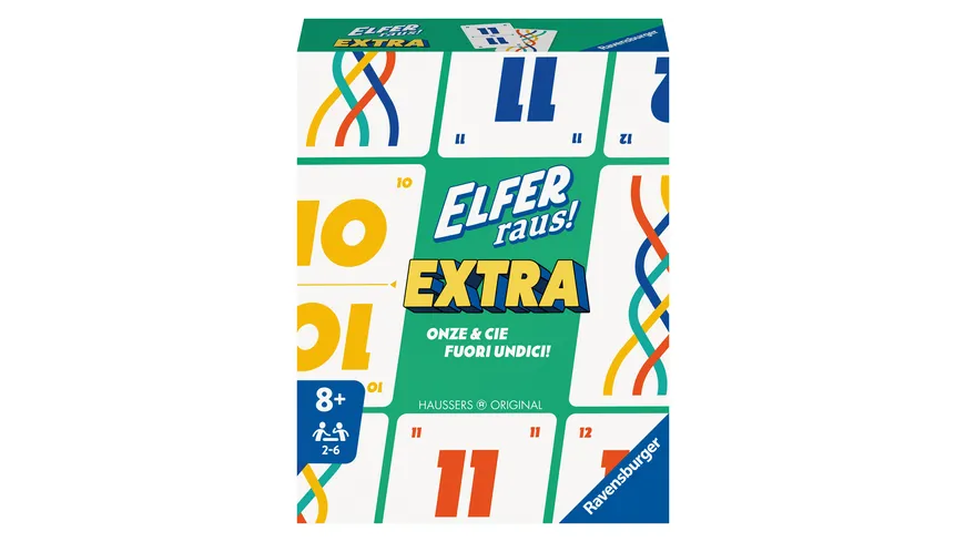 Ravensburger Spiel - Elfer raus! Extra, Kartenspiel für 2-6 Spieler, Klassiker ab 8 Jahren, Extra Edition