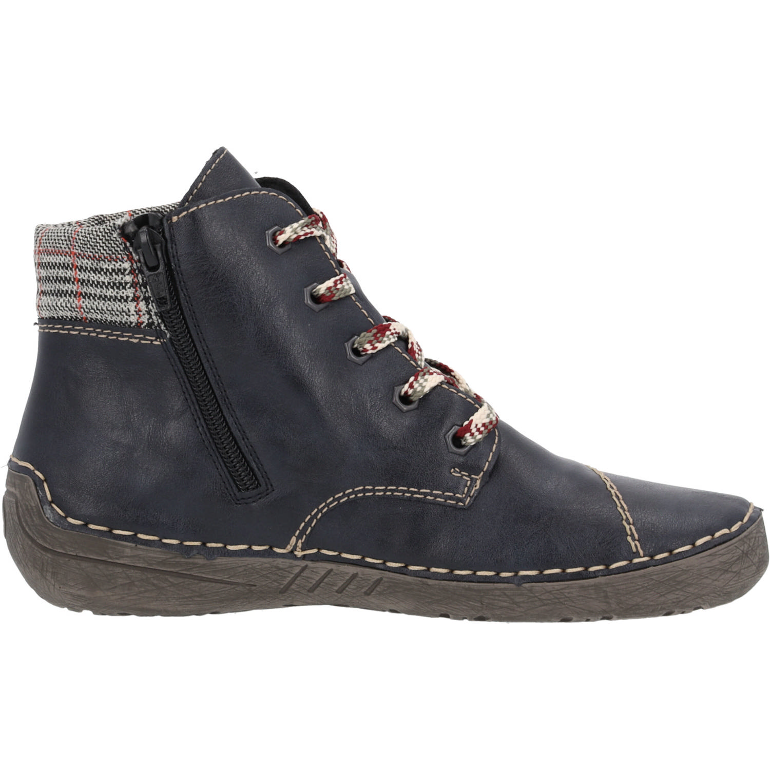 Rieker 52541, Schnürstiefel, Damen, ozean/grau-rost