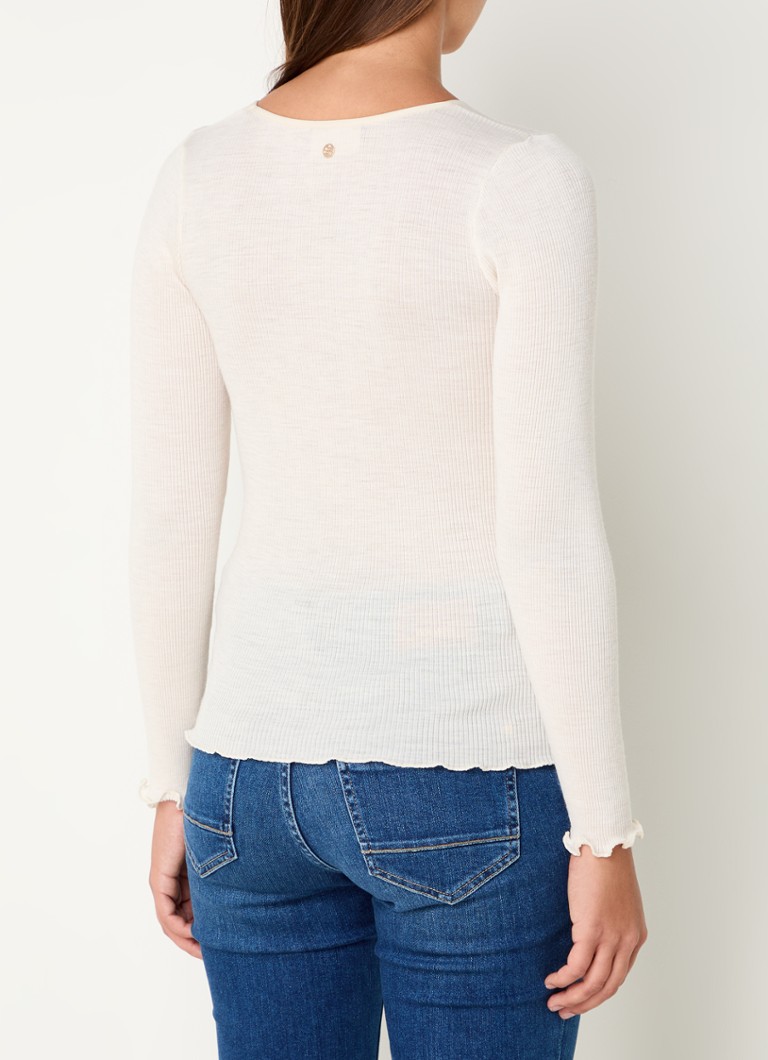 Mos Mosh  Elaine ribgebreide longsleeve met ruches