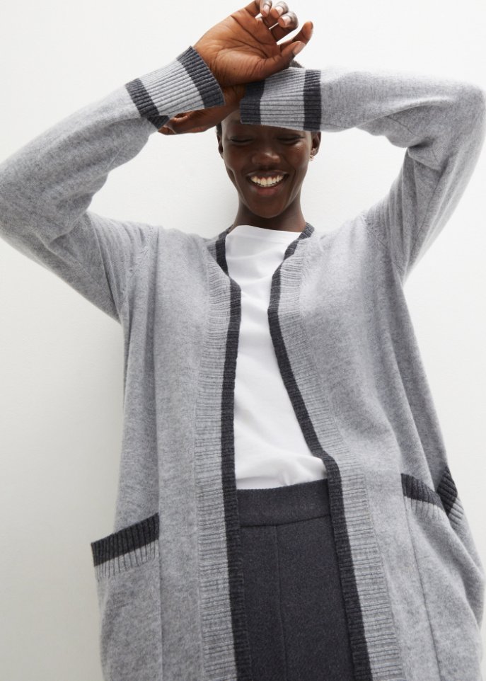 Wollstrickjacke mit Good Cashmere Standard®-Anteil