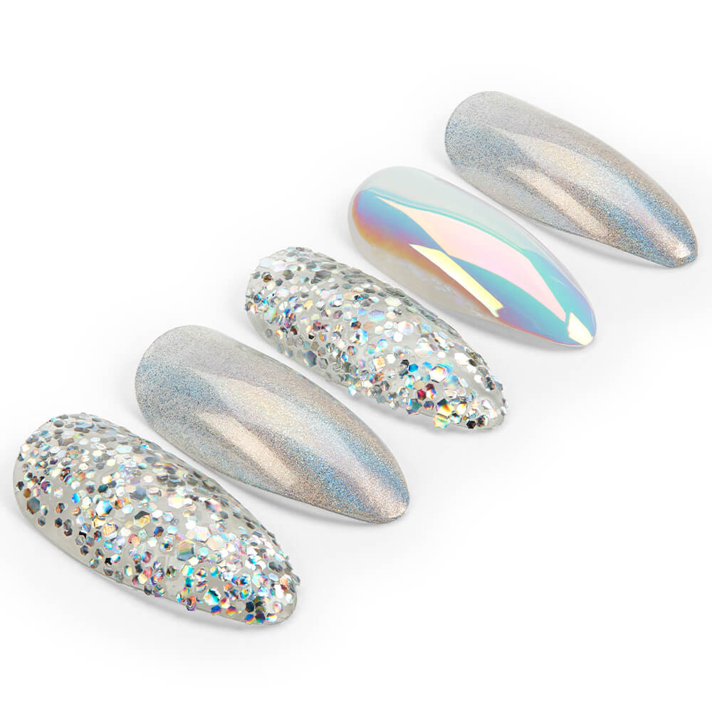 Ardell Nail Addict Holographic Glitter Faux-ongles prêt à poser Ardell avec accessoires