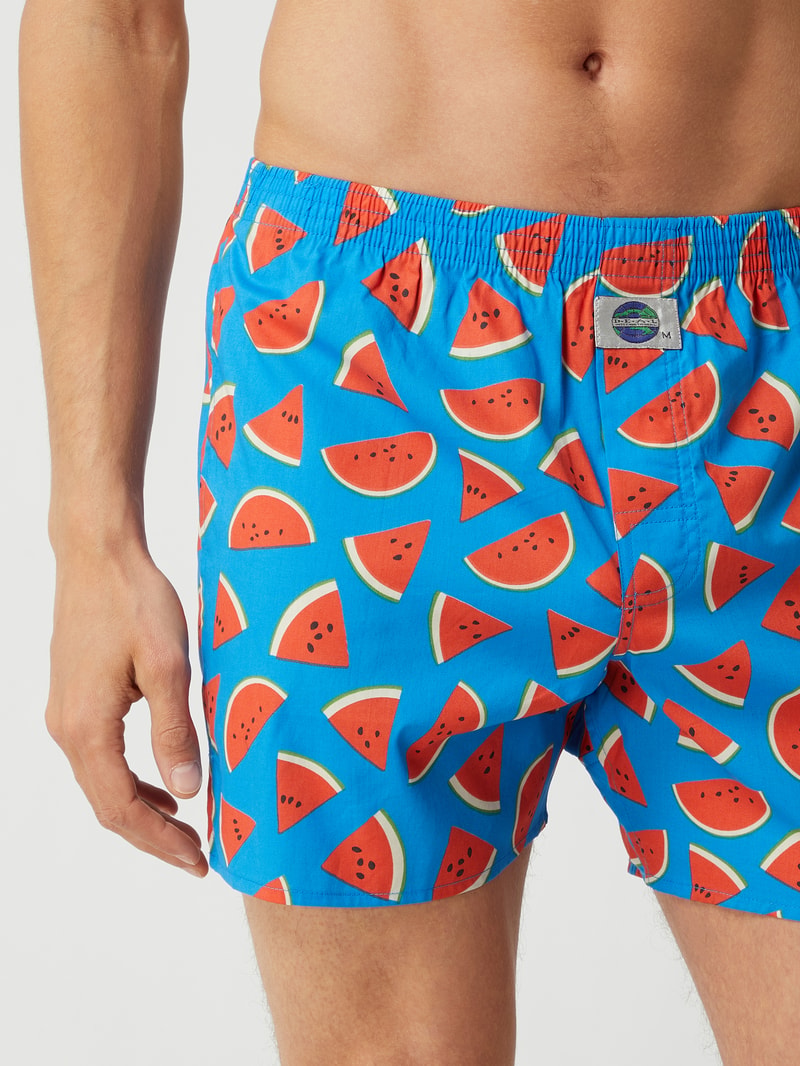 Boxershorts aus Baumwolle mit Allover-Muster in türkis