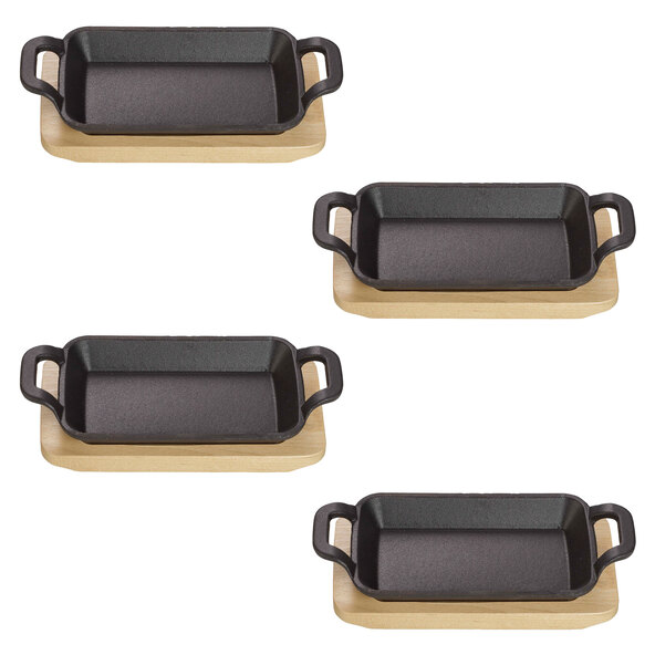 Rechteckige Servierschale, 17 x 10 x 2,5 cm, 4er Set