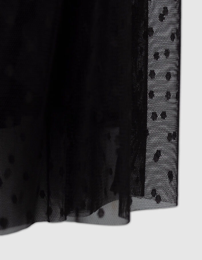 Jupe midi noire tulle plumetis fille