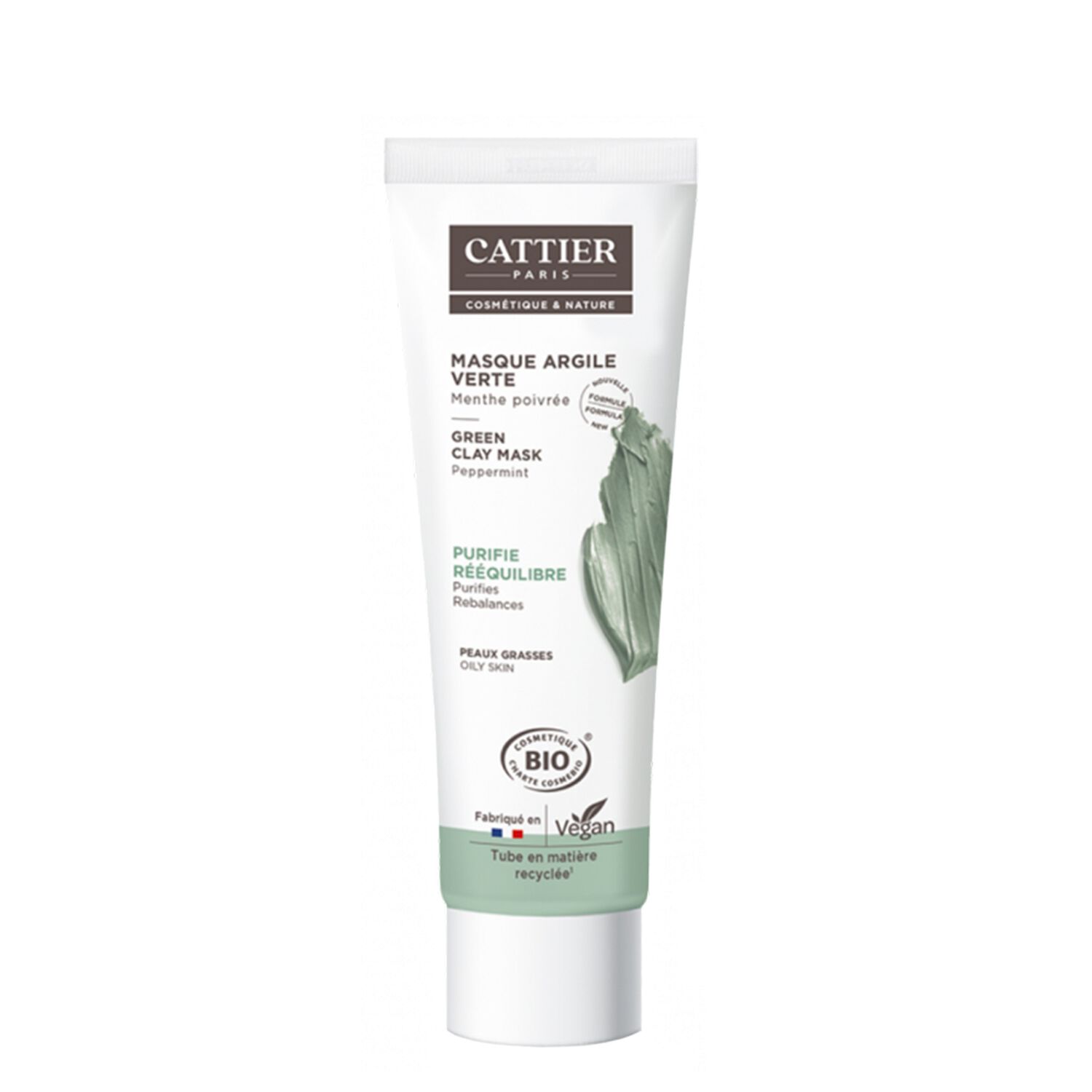 Cattier Masque Argile Verte Peaux Grasses 100 ml
