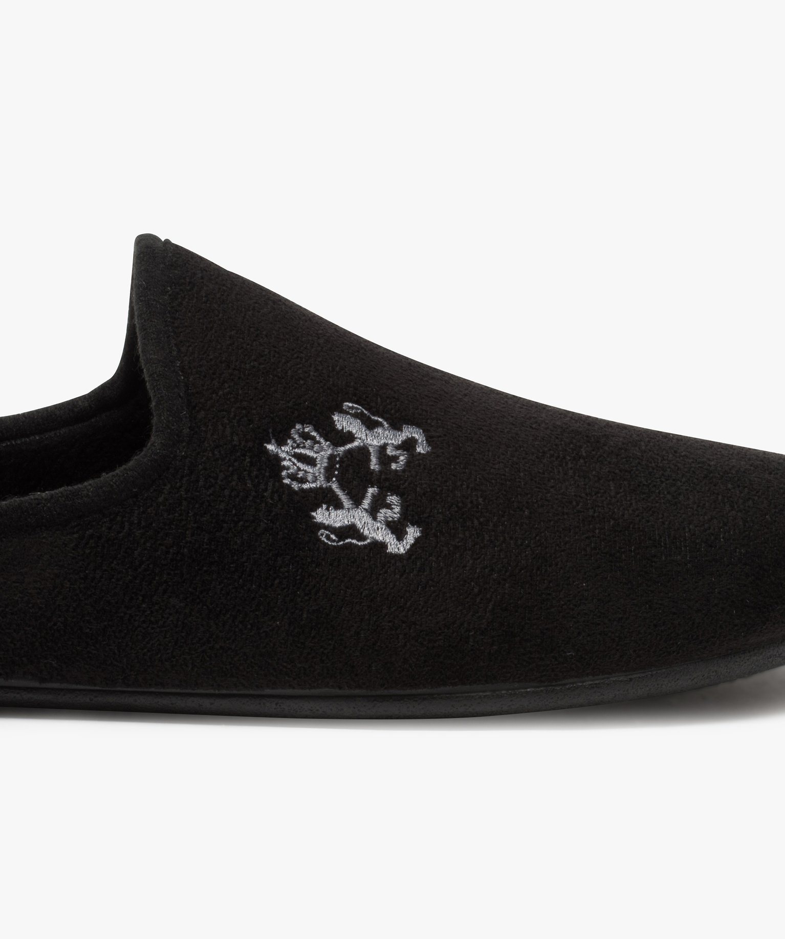 Chaussons homme en forme de slippers unis avec broderie | GEMO
