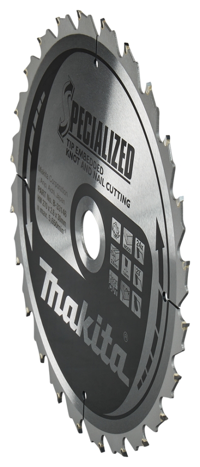 Makita Tilbehør B-33146 Specialiseret Træsavklinge 270 x 30 x 2,6 mm 24T