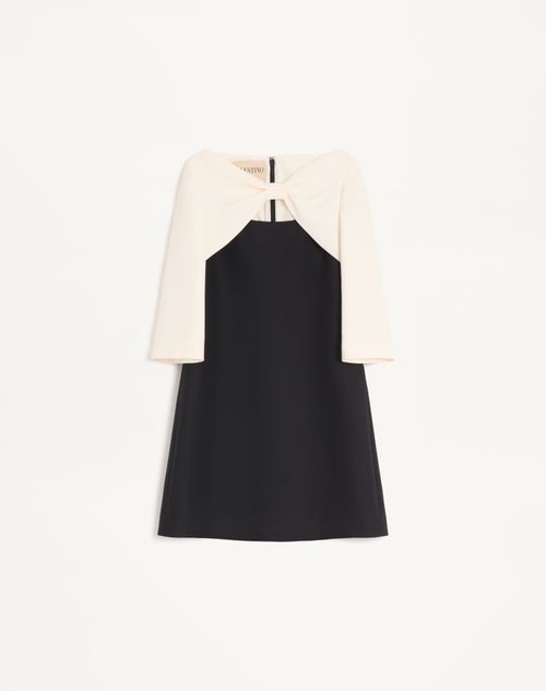 Vestido curto de crepe de alta costura