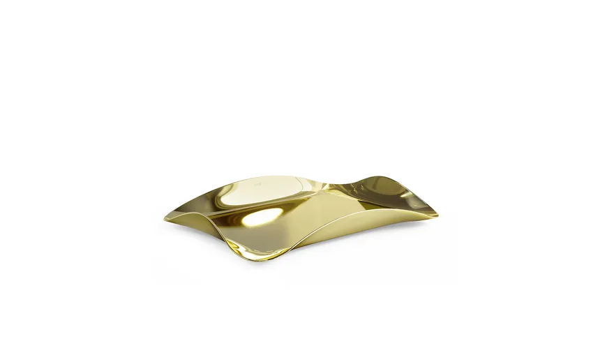 umbra Metall Tablett Wave Tray Brass Messing