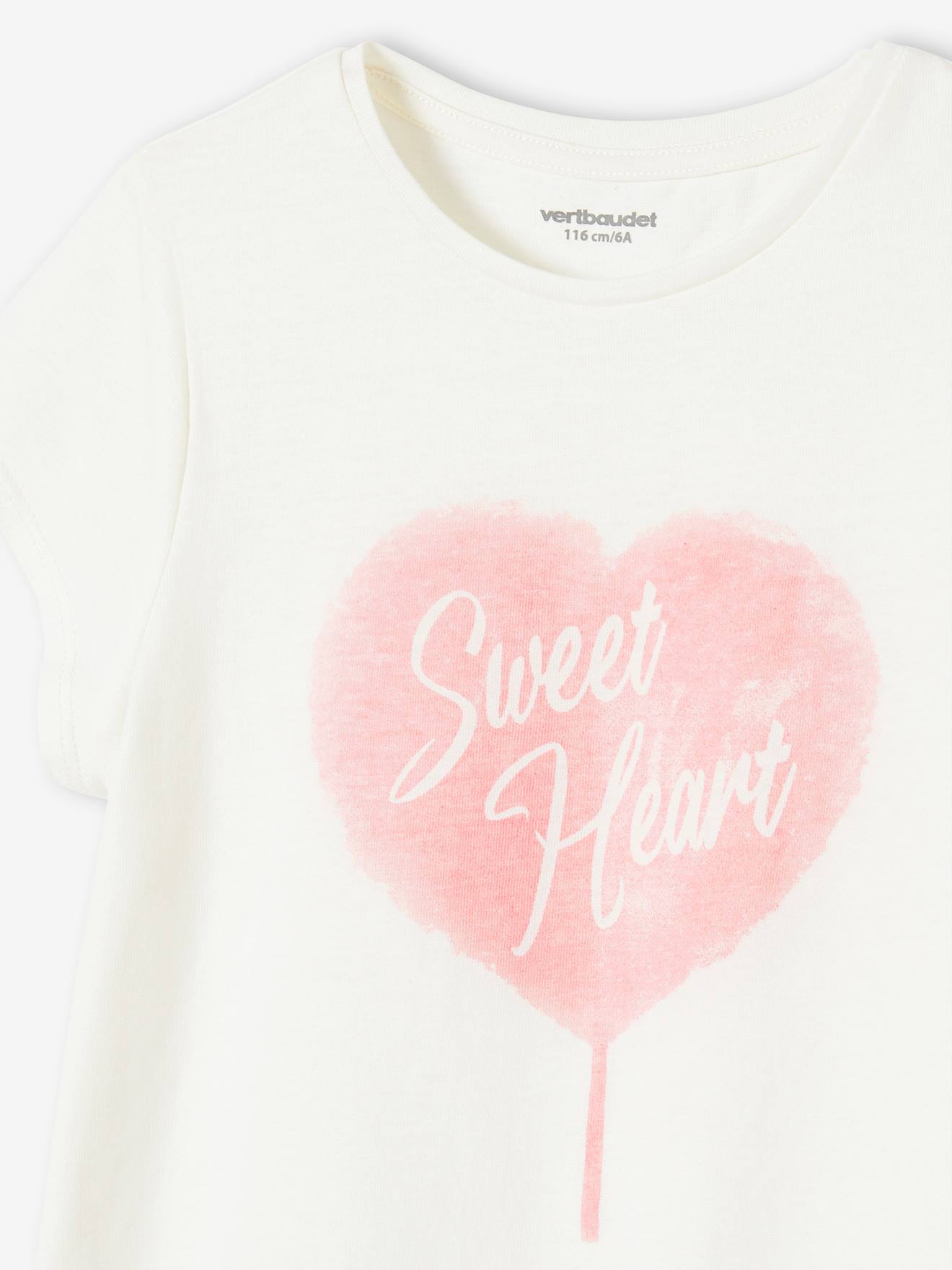 Tee-shirt à message Basics fille corail
