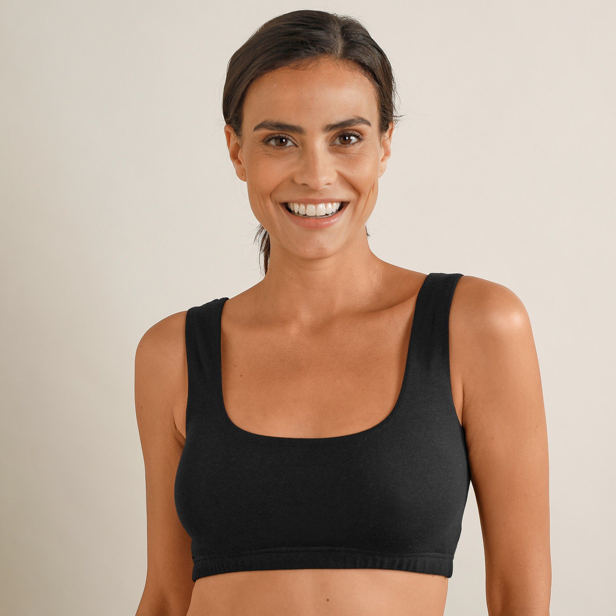 Brassière confort coton stretch doublé sans armatures