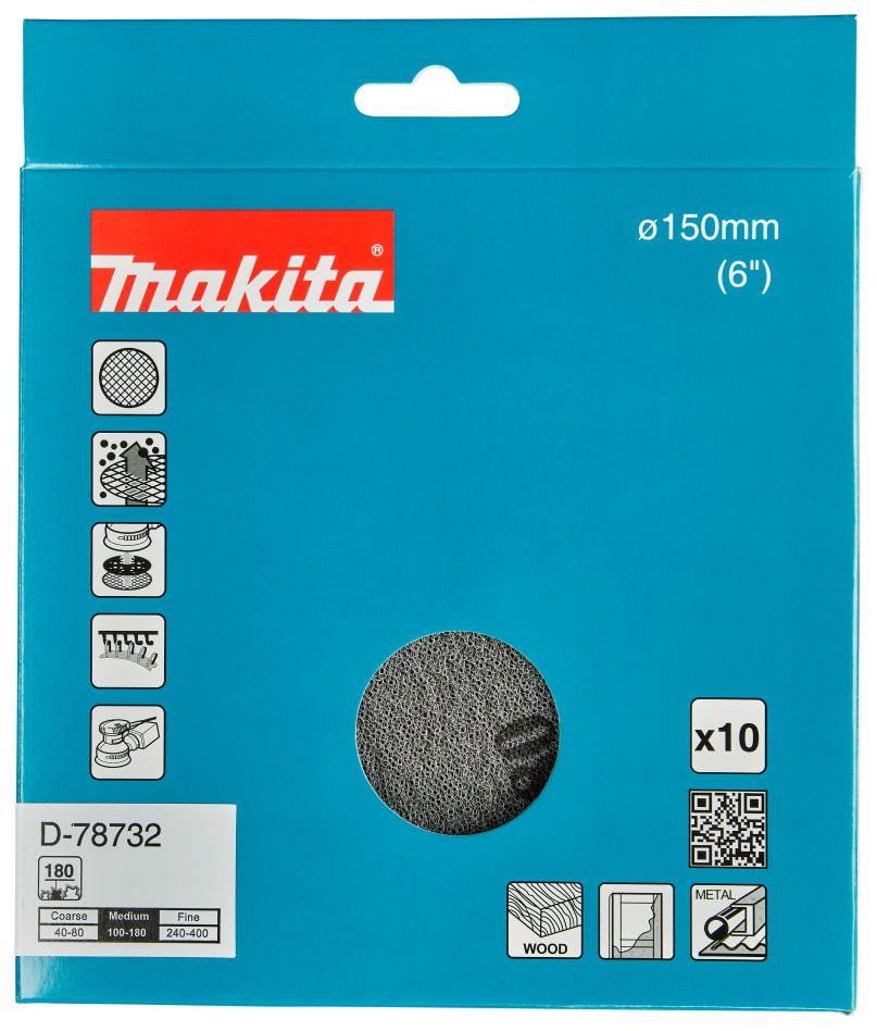 Makita Zubehör D-78732 Schleifgitterscheibe 150 mm A180 Klettverschluss