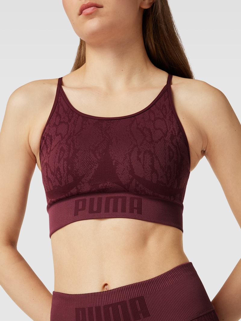 Bustier mit Logo-Stitching in bordeaux rot