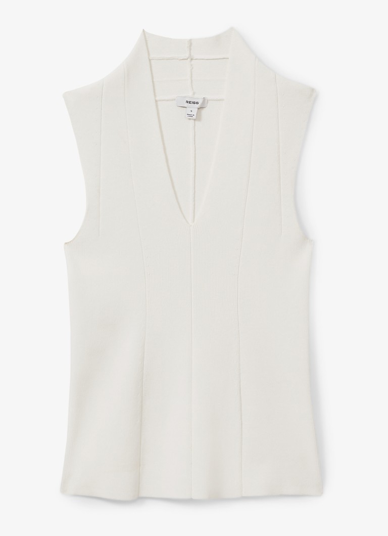 Top Kimmy in maglia fine di Reiss, scollo a V