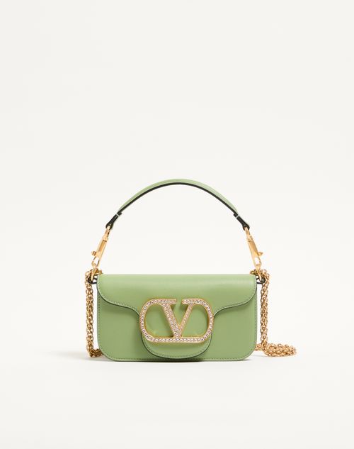 Bolsa de ombro pequena Valentino Garavani Locò com logotipo de joia