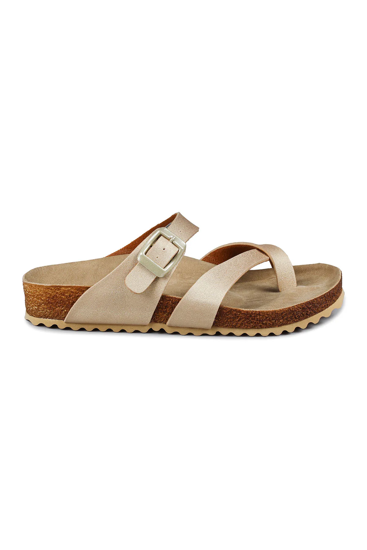 Jump  50008 Damen-Flip-Flops mit einer Schnalle in Goldfarbe