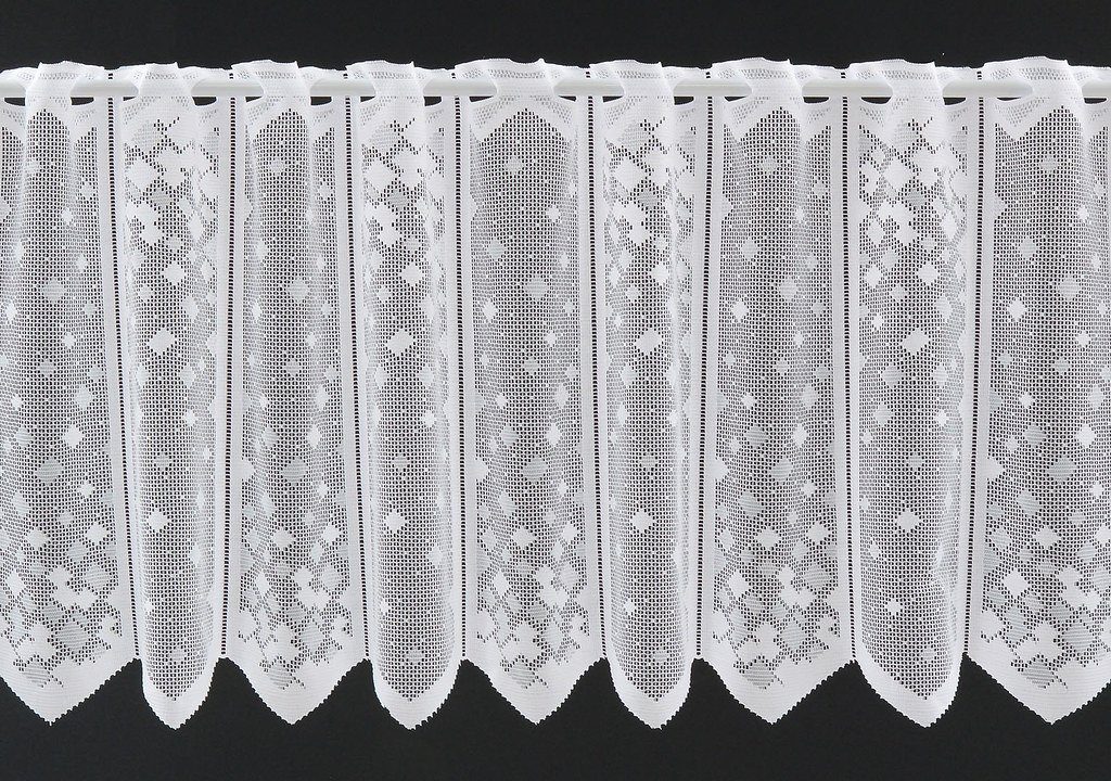 Scheibengardine nach Maß Mini Quadrate, Gardinen Kranzusch, Stangendurchzug (1 St), transparent, Stablöcher, transparent, verschiedene Höhen, Breiten