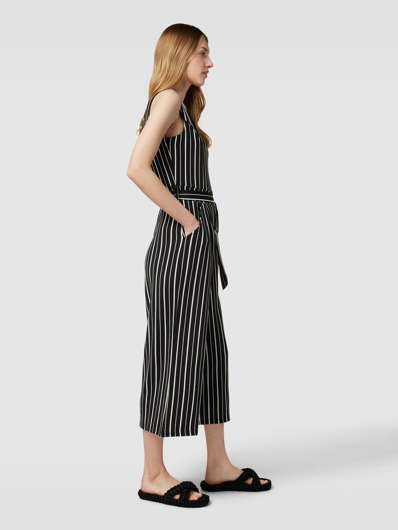 Jumpsuit mit Streifenmuster in schwarz