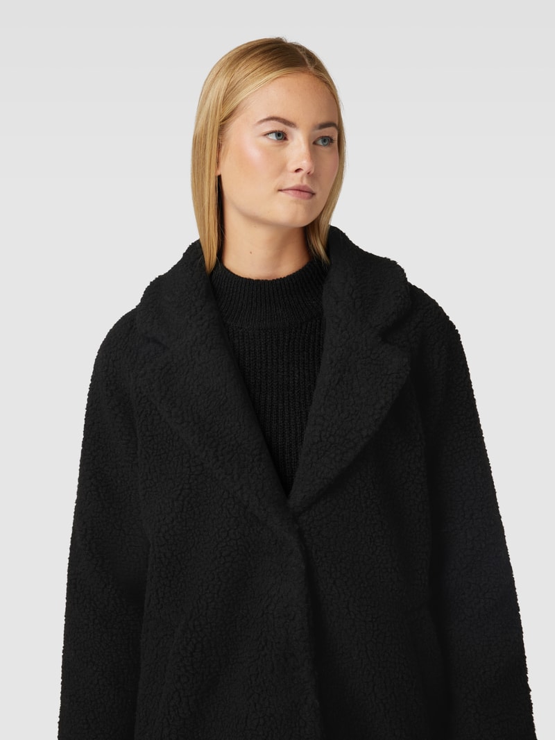 Mantel mit Teddyfell Modell 'NEWAURELIA' in schwarz