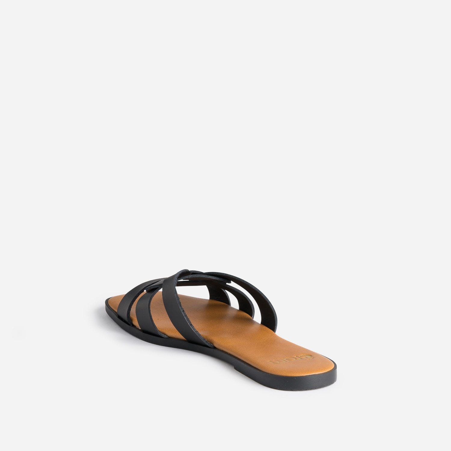 Mule noire en cuir