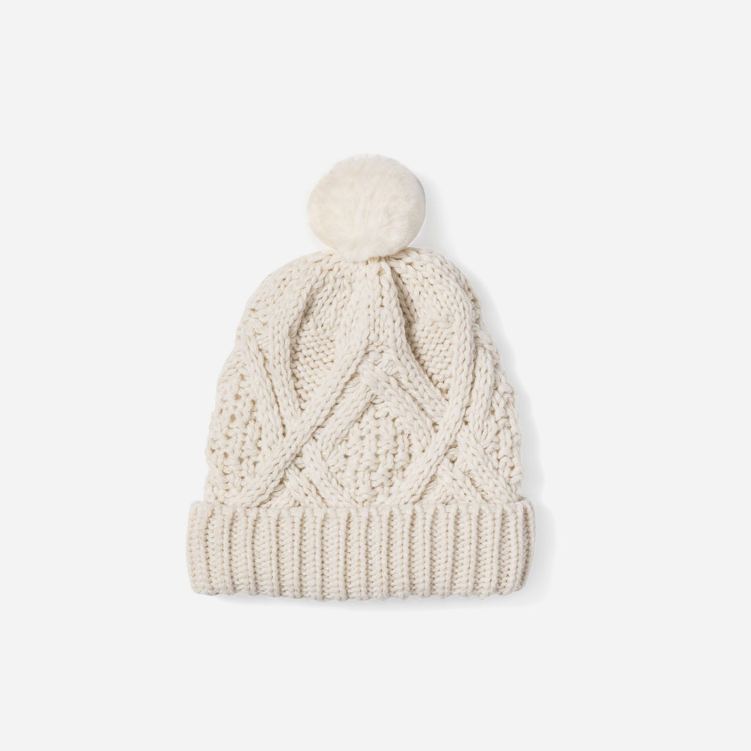 Bonnet beige lurex tricot fantaisie
