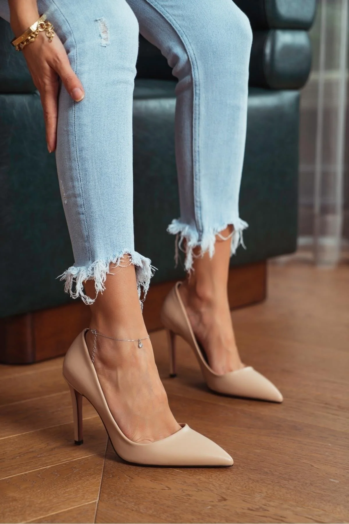 NİŞANTAŞI SHOES  Vanessa Dark Beige Matte Pointed Toe Damen Stiletto
