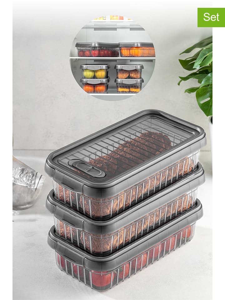 Violeta Home 2er-Set: Vorratsbehälter in Anthrazit - 2 l günstig kaufen onesize