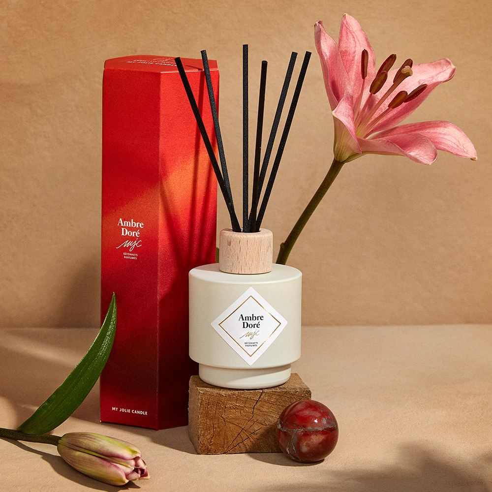 my jolie candle Bouquet parfumé ambre doré Diffuseur parfum