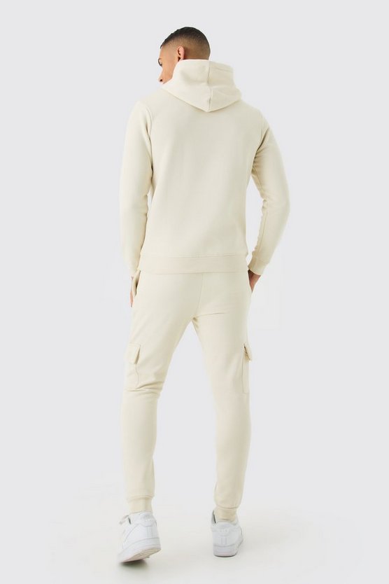 Bestickter Slim-Fit Cargo-Trainingsanzug