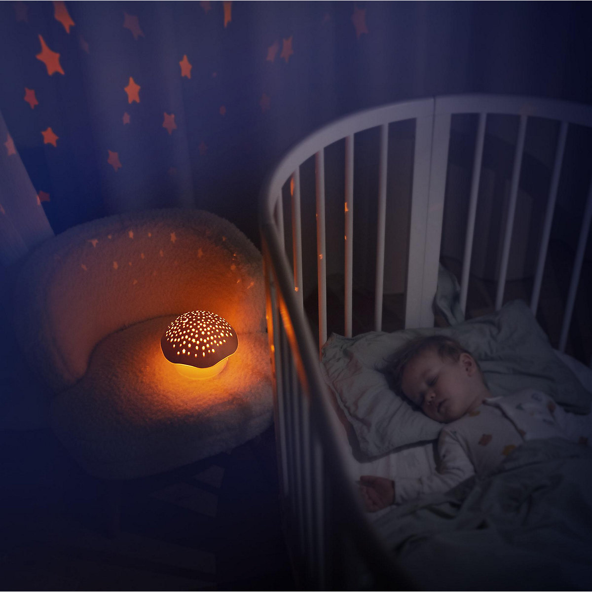 Nachtlicht Starry Mushroom blue, der Sternenpilz