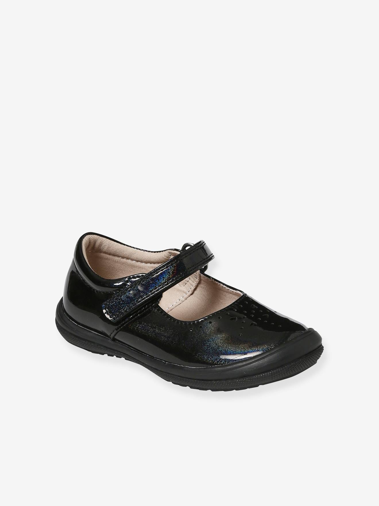 Babies vernies scratchées fille collection maternelle noir
